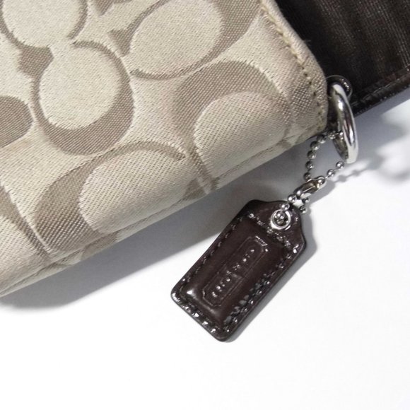 COACH wristlet Jacquard Logo Wallet Purse - Picture 4 of 9